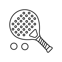Paddle tennis racket line color icon. Sign for web page, mobile app,