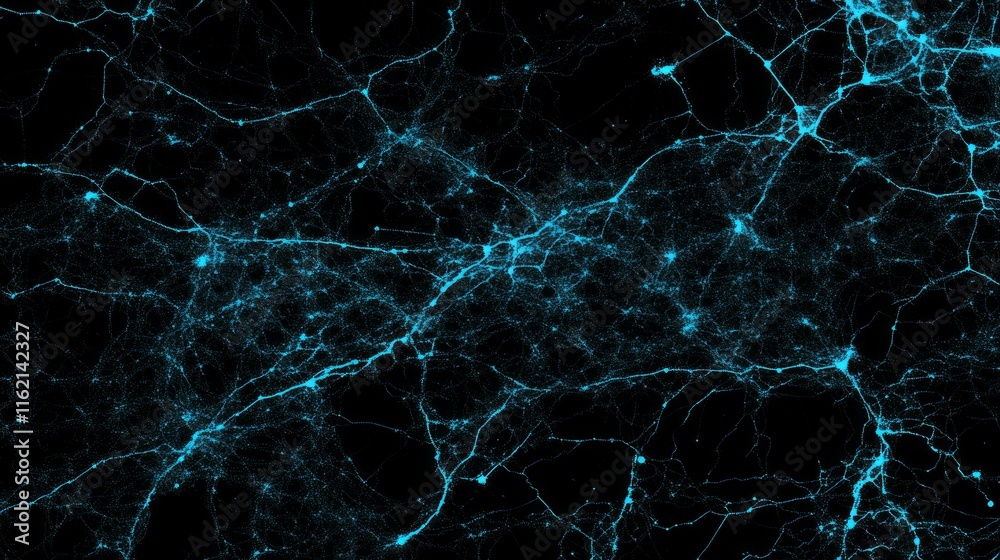 Poster microscopic neural network visualization complex brain structure