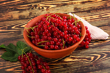 Ripe and juicy red currants berry