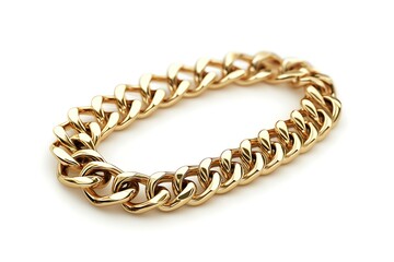 Obraz premium Golden bracelet isolated on white background.