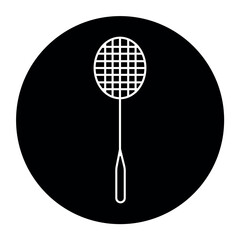 Badminton racket line black icon. Sign for web page, mobile app,