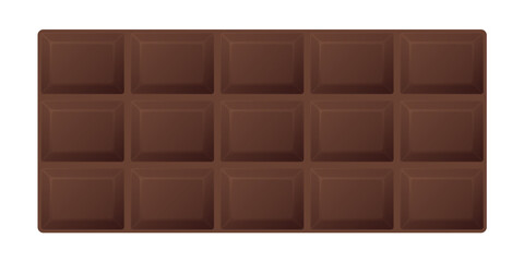 Chocolate bar rectangle shape isolated graphic illustration.