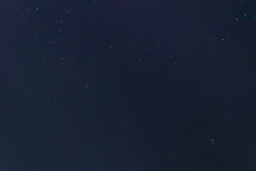 A winter night sky full of twinkling stars. Pleiades Cluster