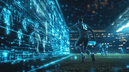 AI systems analyzing player performance data to identify top talent for recruitment.