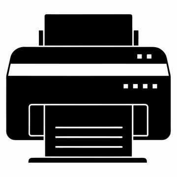 black printer printing document clip art preview