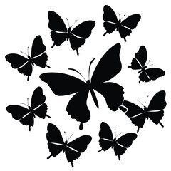 Silhouette butterfly bundle design illustration