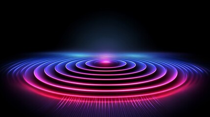 Neon Circular Light Trails Abstract Background