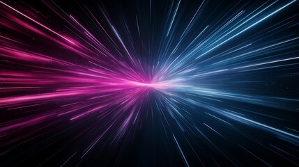 Obraz premium Neon Lightspeed Pink and Blue Cosmic Burst