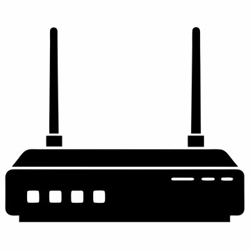 black router with antennas clip art preview