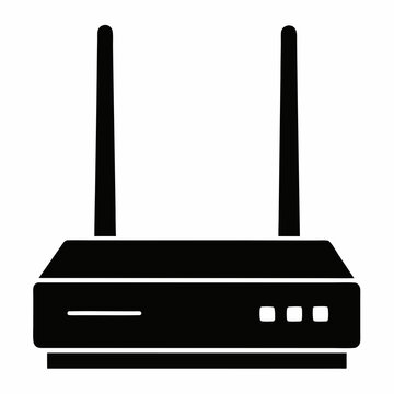 black router with antennas clip art preview