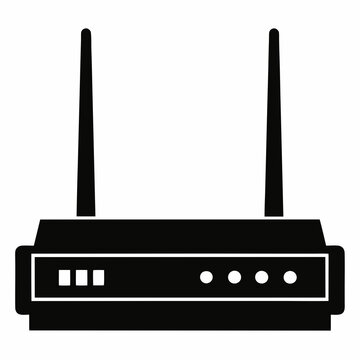 black wifi router with antennas clip art preview