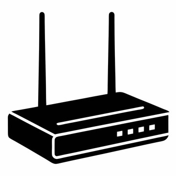 black router with antennas clip art preview