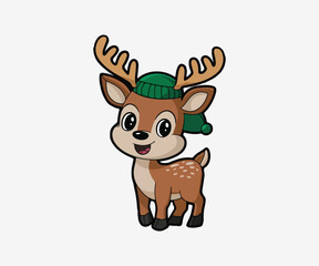cartoon vector deer design white background