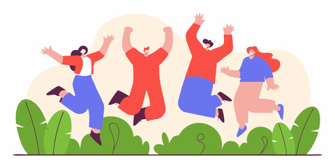 Fototapeta premium Joyful celebration of unity ai generate fun moments with friends in a lively outdoor setting