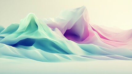 Pastel Dreamland Abstract Wavy Landscape Art