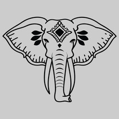Elephant line art silhouette vector design art and illustration 