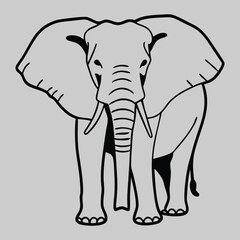 Elephant line art silhouette vector design art and illustration 