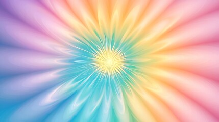 Obraz premium Pastel Rainbow Flower Abstract Art Design
