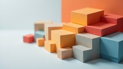 Obraz premium colored cubes are scattered in a chaotic manner