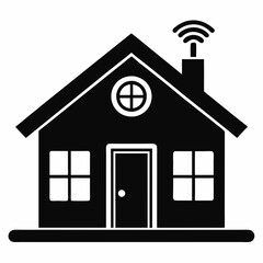 Smart Home Silhouette Vector Art