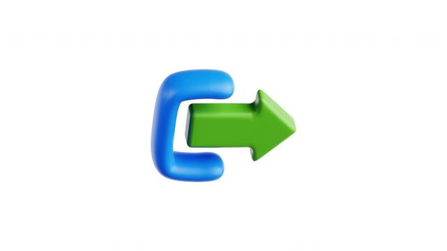3D Icon Cute Log Out Motion Graphics Animation