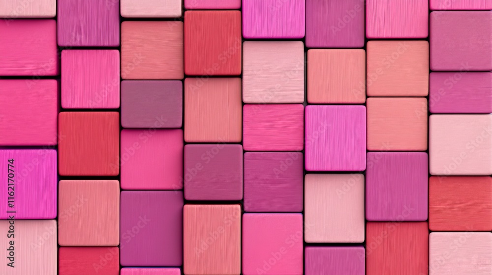 Poster pink and red square block pattern texture