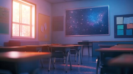 Modern Classroom with Engaging Technology Integration