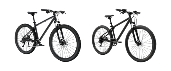 set of 3D Mountain black Bicycle isolated on transparent background, cut out