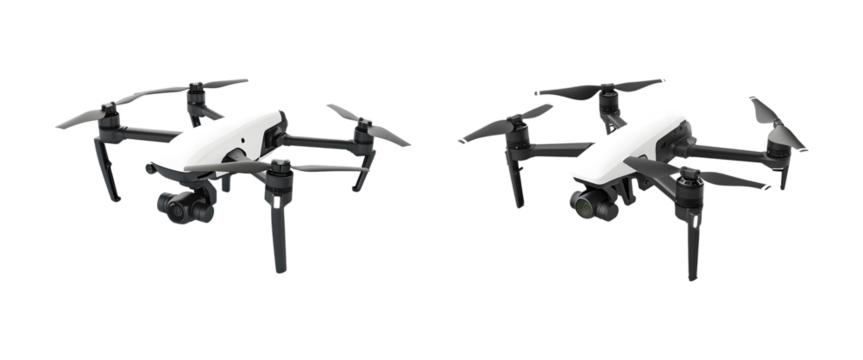 set of drone isolated on transparent background, cut out