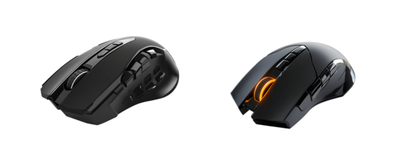 set of Modern gaming mouse isolated on transparent background, cut out