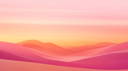 Pink Sunset Over Rolling Hills Scenic Vista