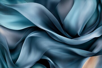 Abstract Teal Fabric Waves Swirling Texture Background