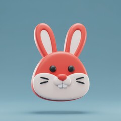 Obraz premium 3D rendering of a Chinese rabbit isolated on a gradient background