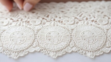 Obraz premium Intricate Handmade Lace Textile Detail