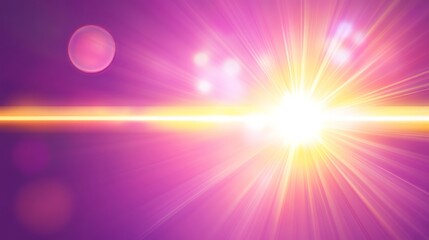 Radiant Light Burst, Pink and Yellow Glow