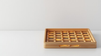 Naklejka premium Bamboo Tray in with Soft Glowing Effect