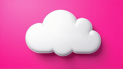 illustration of a big white cloud on a pink background