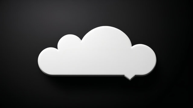 illustration of one big white cloud on black background - Powered by Adobe