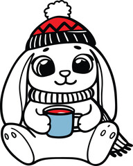 Modern color Cute Bunny vector illustration, Cute Bunny silhouette vector, Cute Bunny vector design