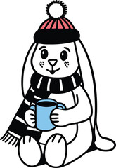 Modern color Cute Bunny vector illustration, Cute Bunny silhouette vector, Cute Bunny vector design