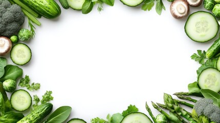 Fresh vegetable square frame kitchen food photography bright top-down view healthy eating concept