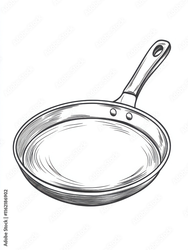 Poster frying pan vector line icon isolated on white background. frying pan line icon for infographic, webs