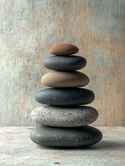 Balanced Stack of Smooth Stones