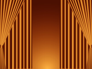 カーテン二重開、9橙