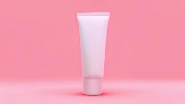 4K footage of Cosmetic white package, plastic tube for bb-cream, generated with AI