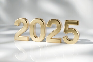 Digital “2025” New Year's 3d stereoscopic effect