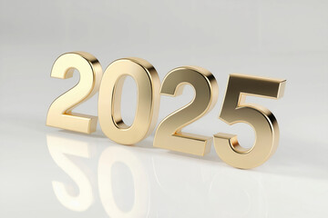 Digital “2025” New Year's 3d stereoscopic effect