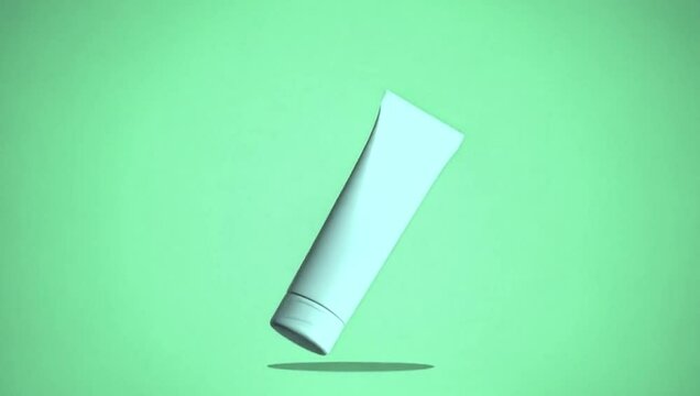 4K footage of Cosmetic white package, plastic tube for bb-cream, generated with AI