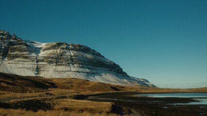 BLUE SKY with MOUNTAIN in ICELAND