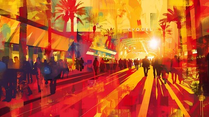 Obraz premium illustration of Cannes, France poster